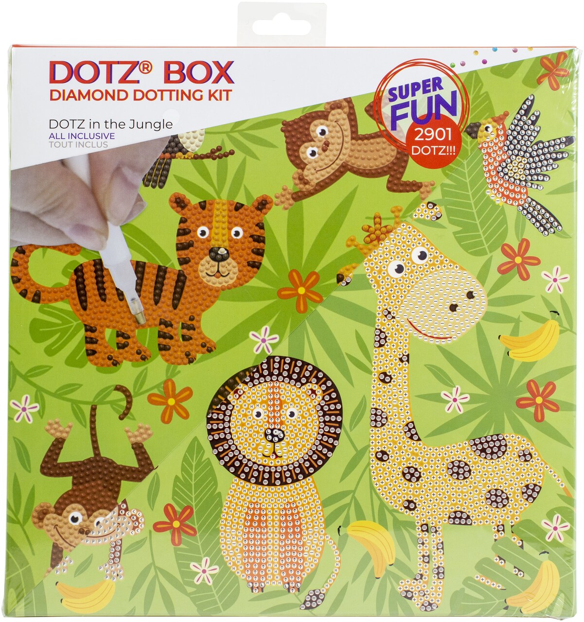 Diamond Dotz Diamond Art Box Kit 11"X11"-Dotz In The Jungle